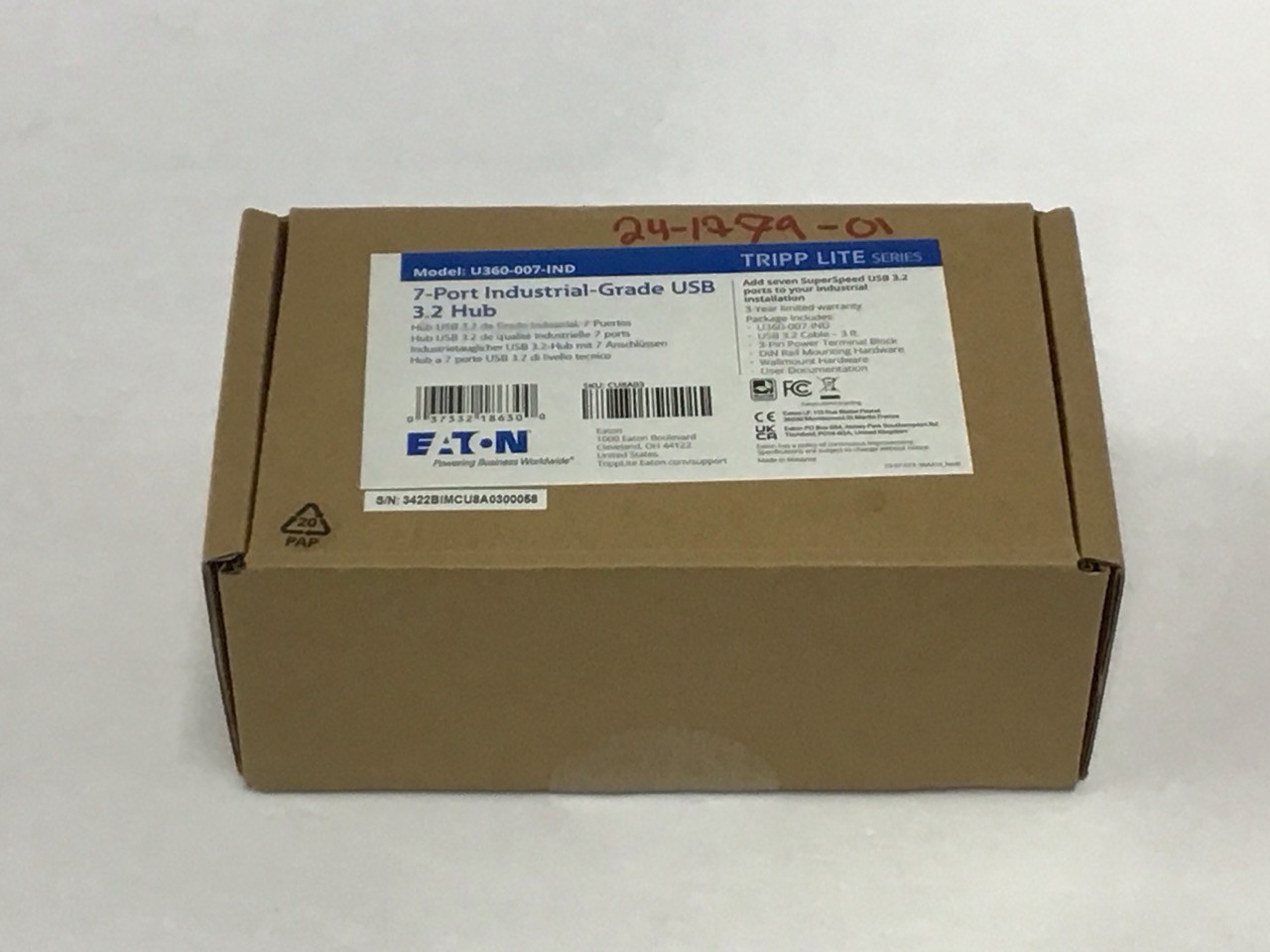Tripp Lite 7 Port Industrial-Grade USB 3.2 Hub w/ 20kV ESD Immunity U360-007-IND