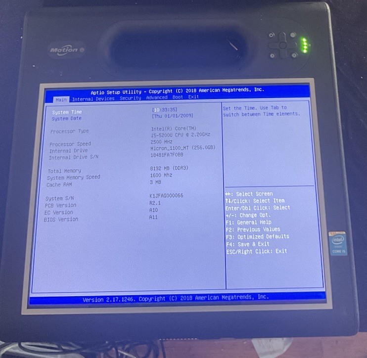 Motion Xplore MC-F5m CFT-004  i5-5200U 8GB Ram 256GB SSD | LCD  NO Bubbles