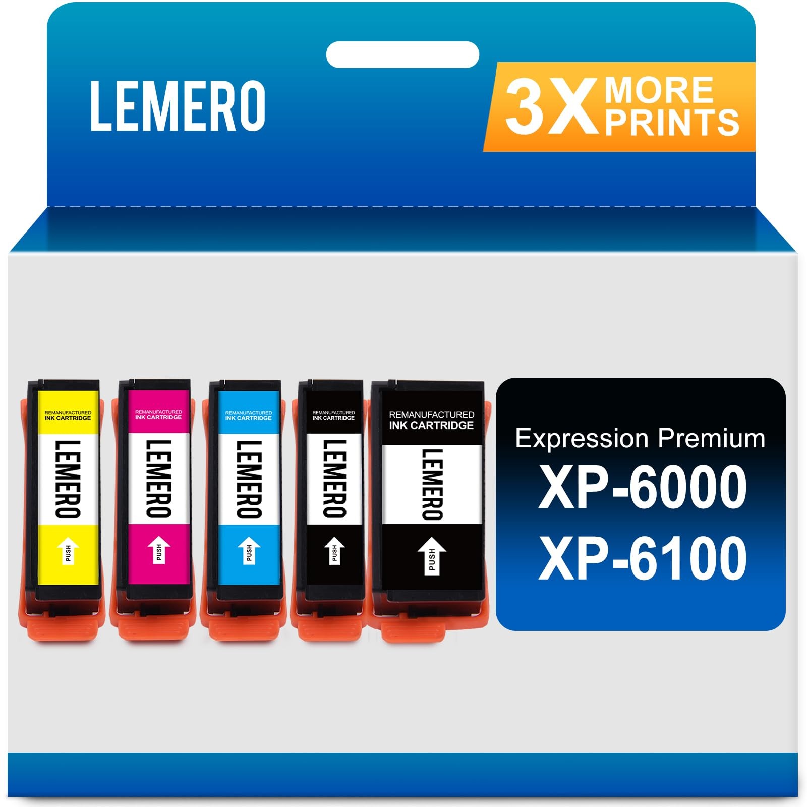 LEMERO 302 XL Ink Cartridge Replacement 5 Pack for Epson XP-6000 XP-6100