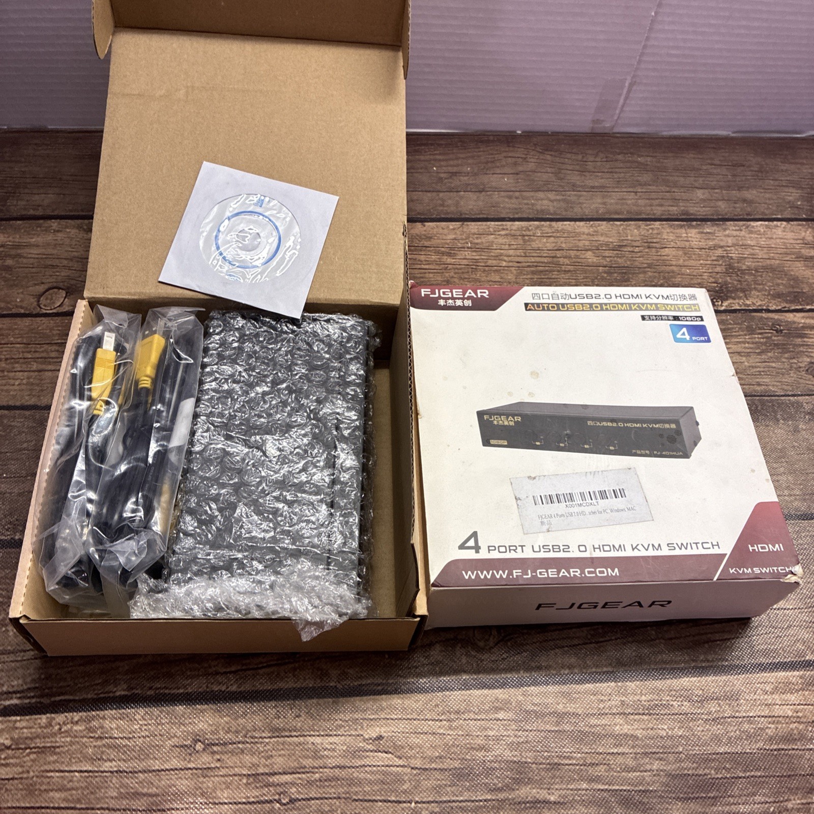 FJGear -401HUA Four Port  USB2.0 HDMI KVM Switch And Practical For Multi Device