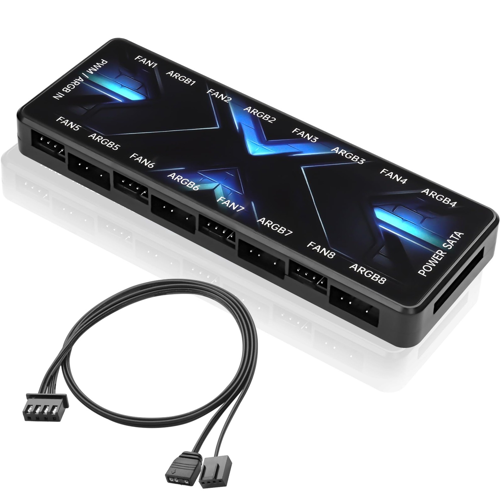 ARGB PWM Controller Hub 12V 4Pin PWM & 5V 3Pin ARGB with SATA Power 2-in-1 Hu...