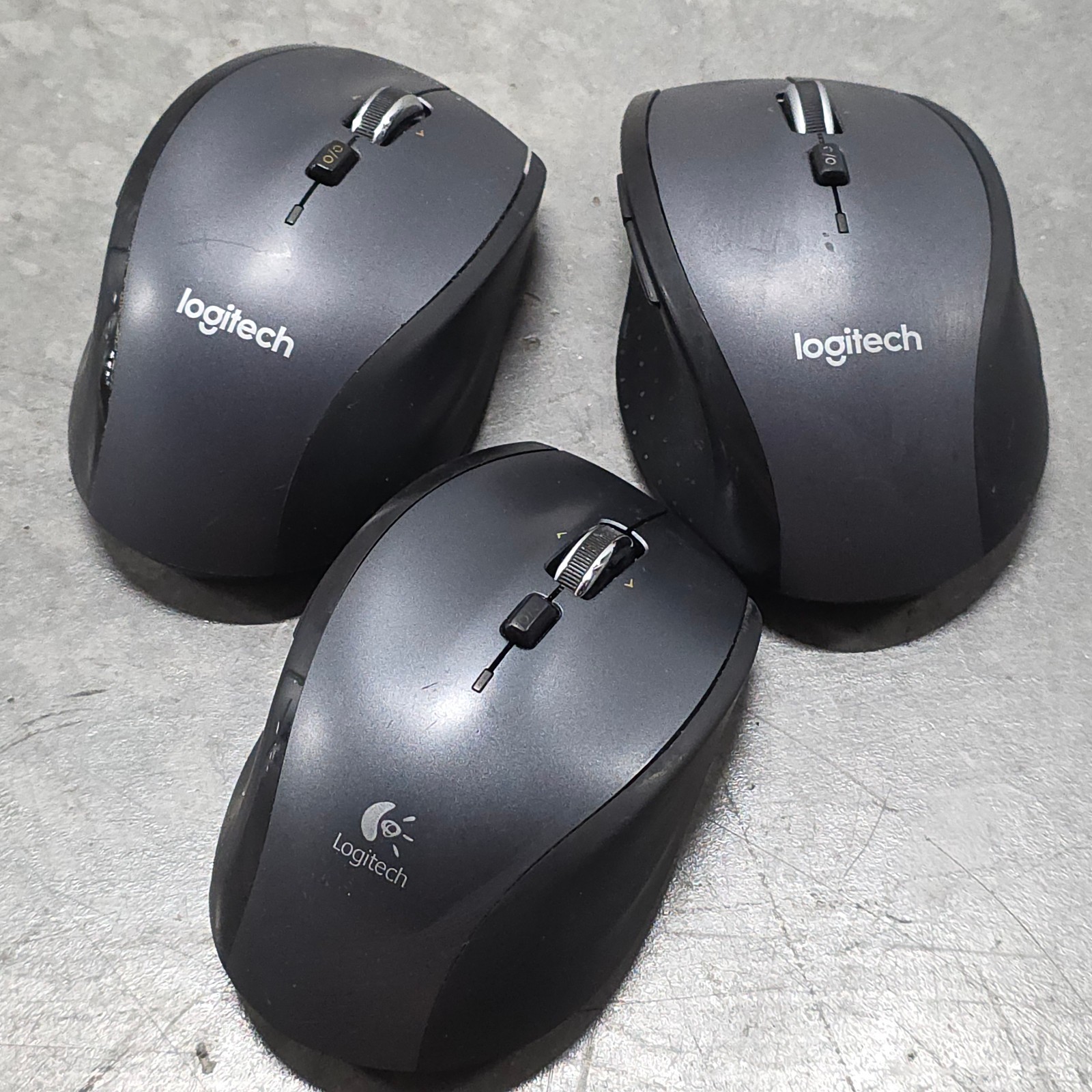 Lot of 3 Logitech M705 Marathon Wireless Laser Mouse with Unifying USB Receiver