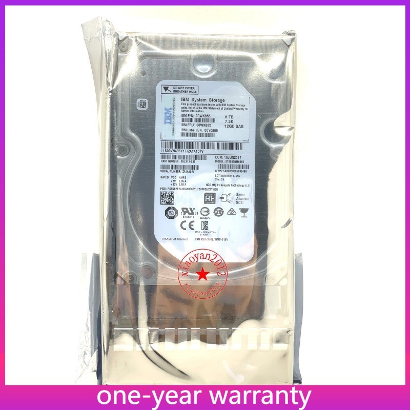 00WK865 00WK855 00Y5909 IBM 8TB SAS 3.5" 12Gb/s 7.2K V3700 NL LFF Hard Drive