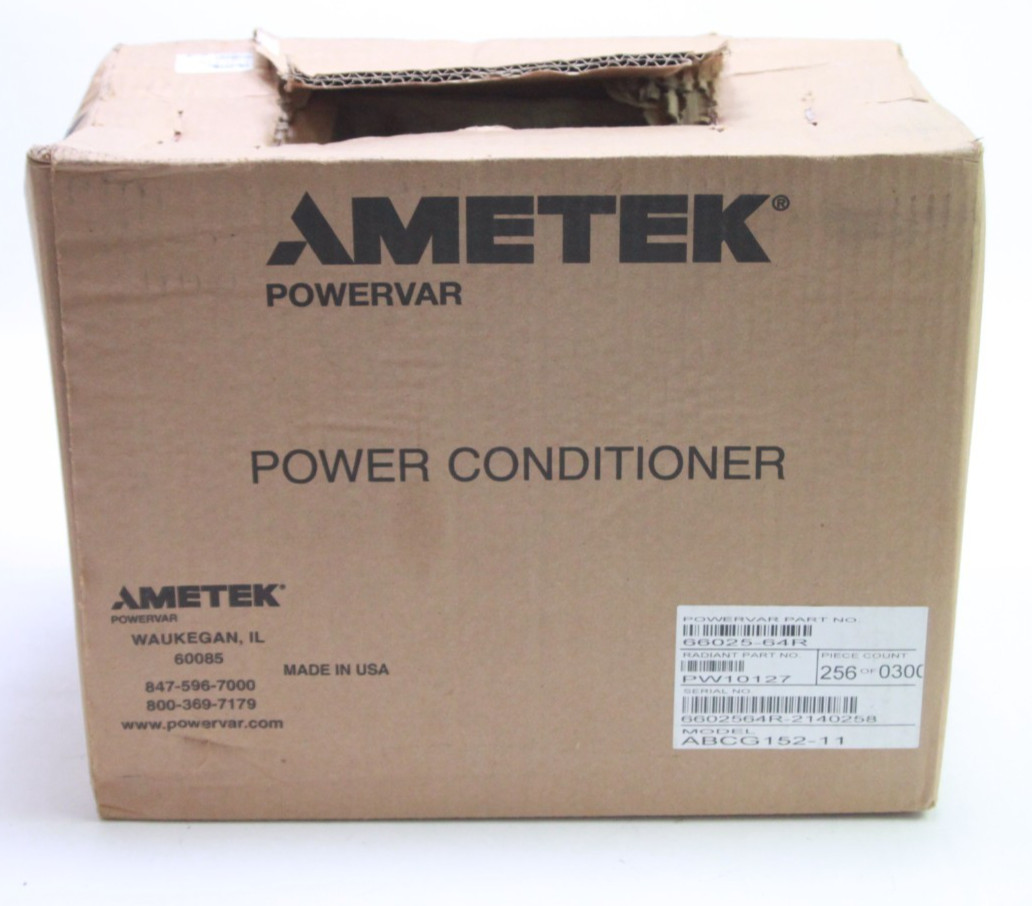 Unused Ametek Powervar 66025-64R ABCG152-11 Ground Guard Power Conditioner