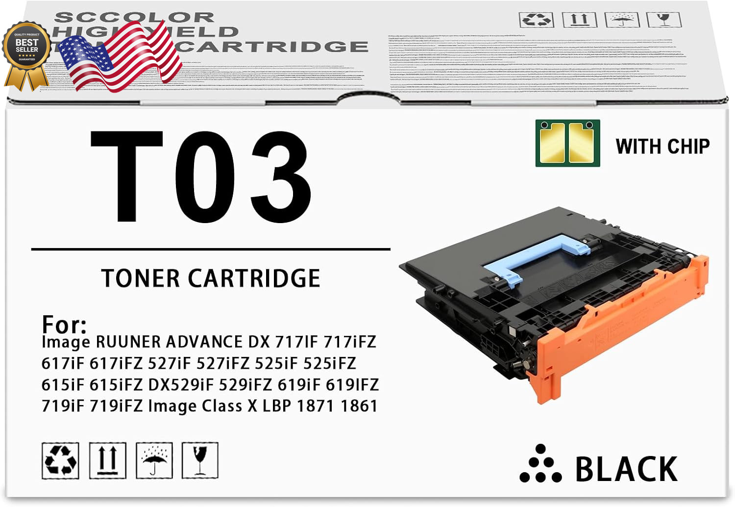 T03 Toner Cartridge Compatible with Canon T03 Black High Yield 