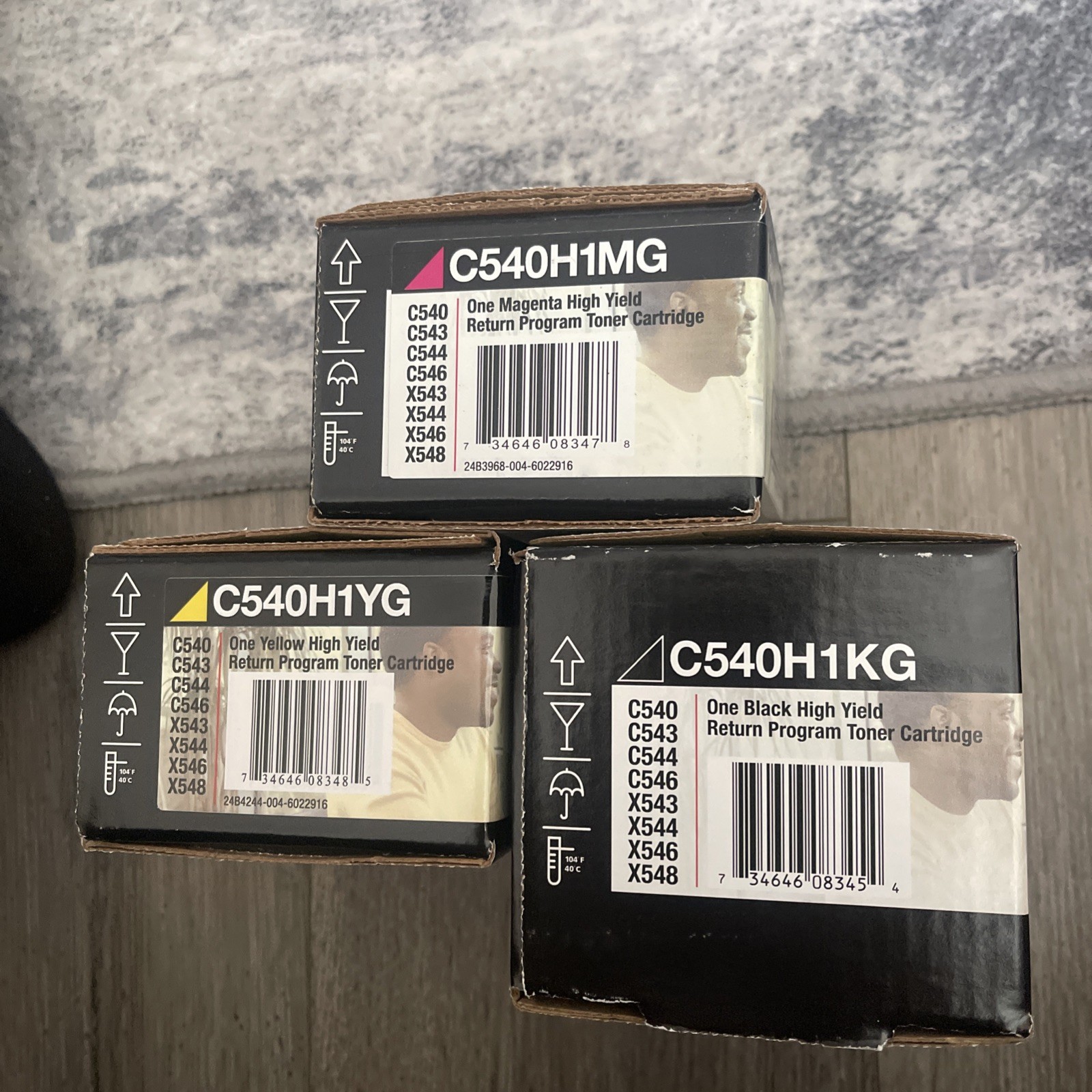**Genuine Lexmark C540 C540H1KG, C540H4YG, C540H1MG CMYK Toner Set