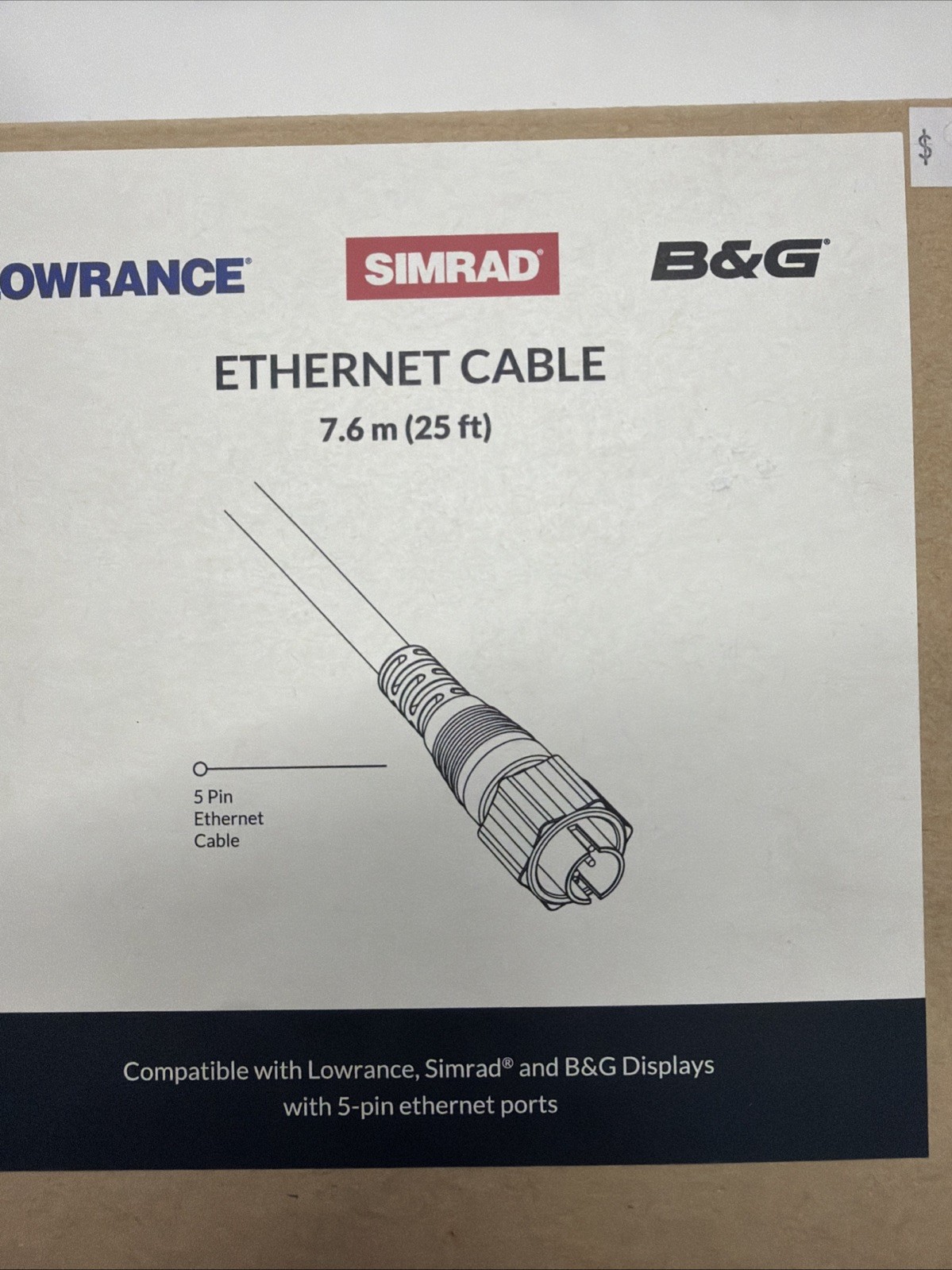 25' Ethernet Cable for Lowrance  000-0127-30