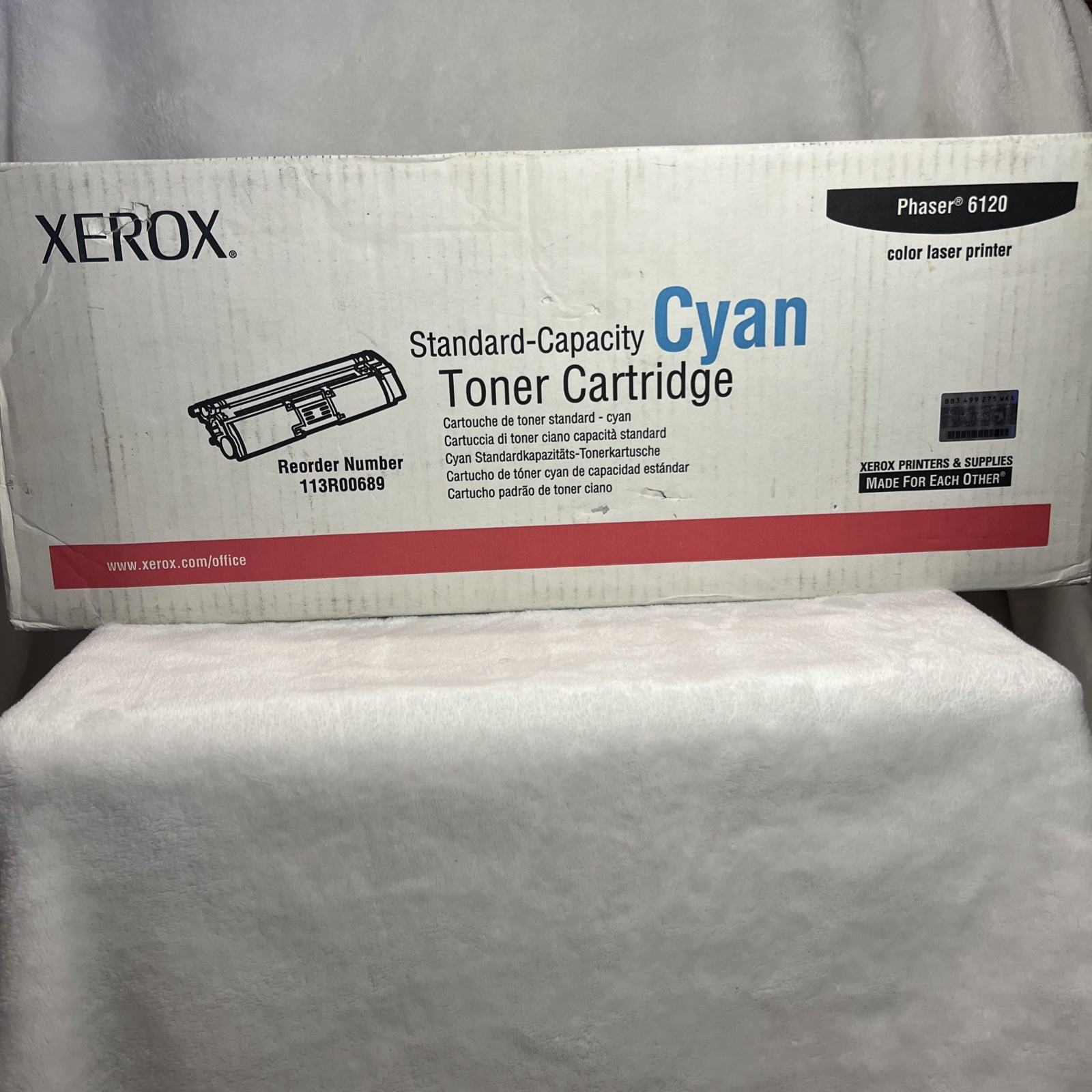 Xerox Phaser 6120 Cyan Toner Cartridge 113R00689 Genuine OEM New Open Box