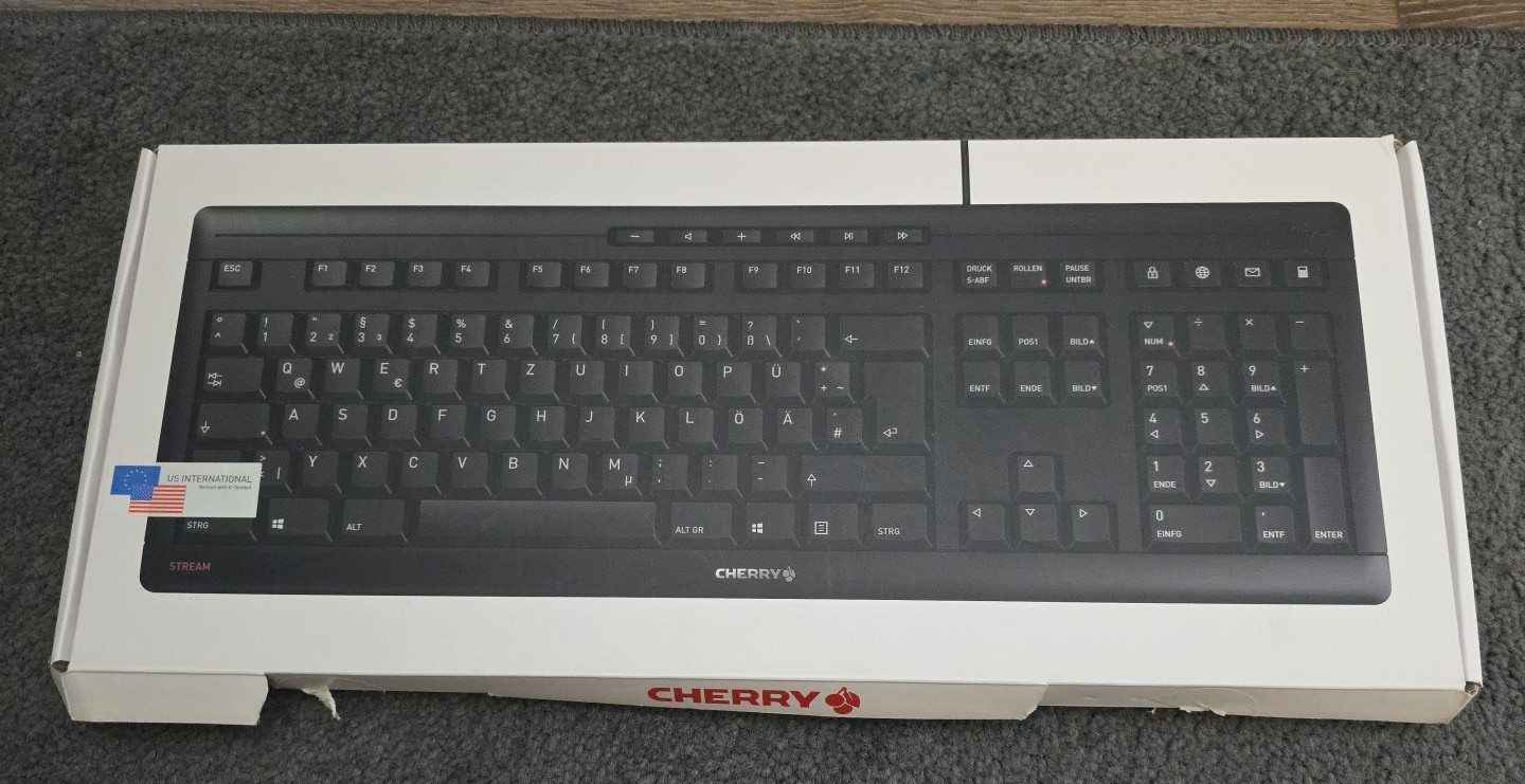 Cherry Stream JK-85 Black US International QWERTY Corded Multimedia Keyboard