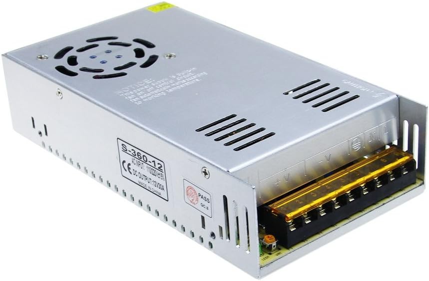 ALITOVE AC 110V/220V to DC 12V 30A 360W Universal Regulated 30A, Silvery 