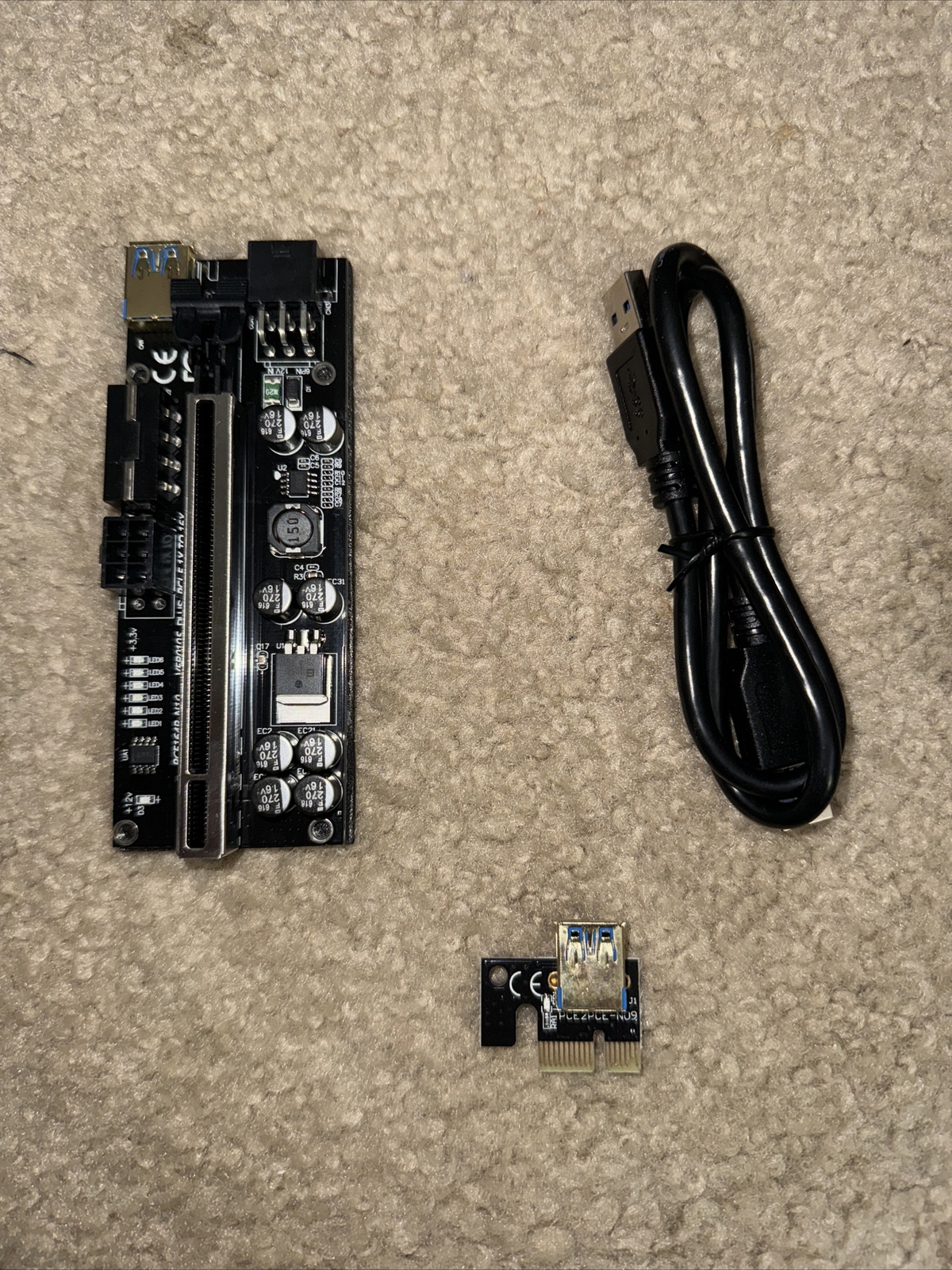 Mini PCI-E to PCI-E x16 Riser External Graphics Card + 60 USB cable