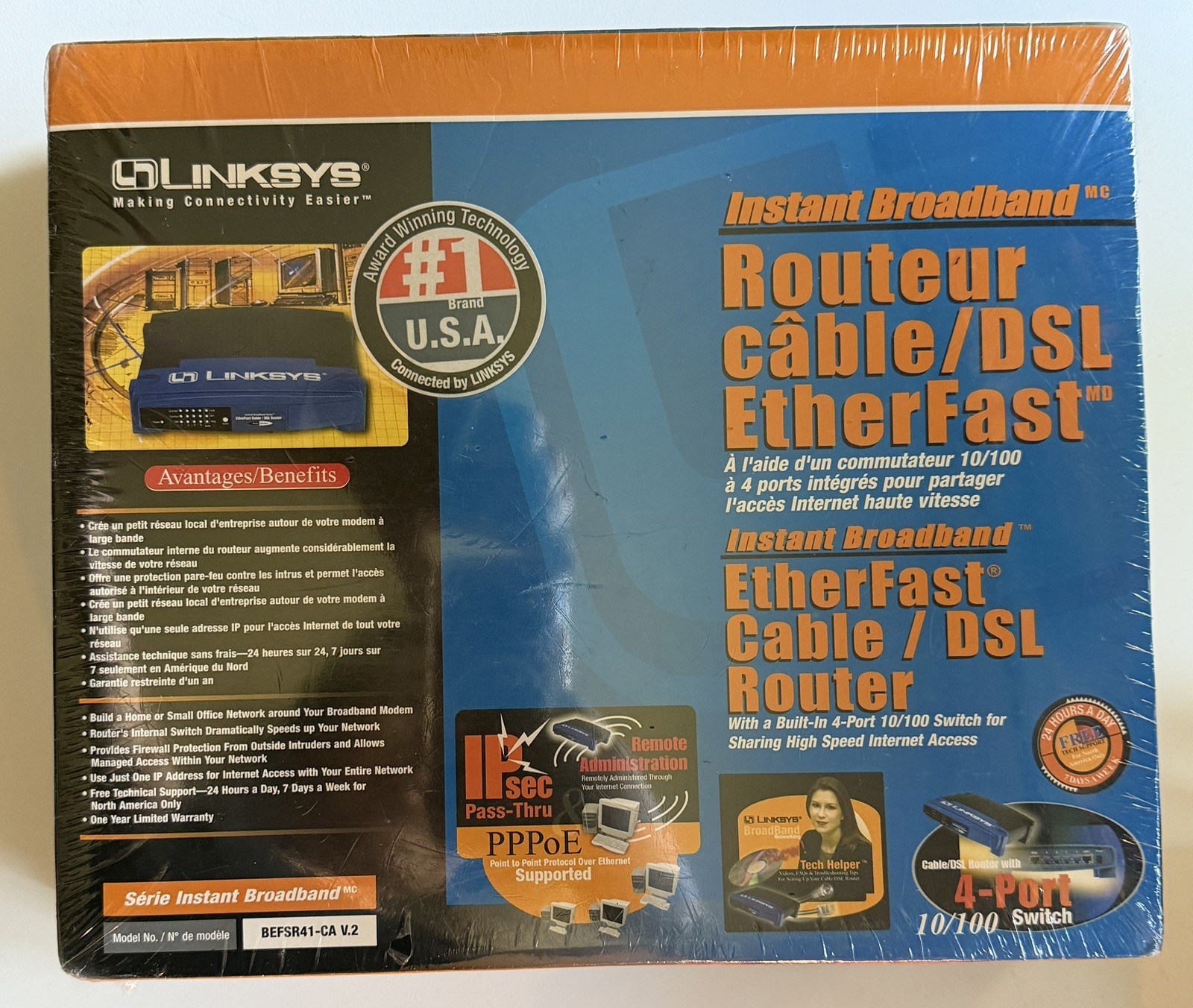 Linksys Etherfast BEFSR41 Cable/DSL Router with 4-Port Switch Brand New Sealed