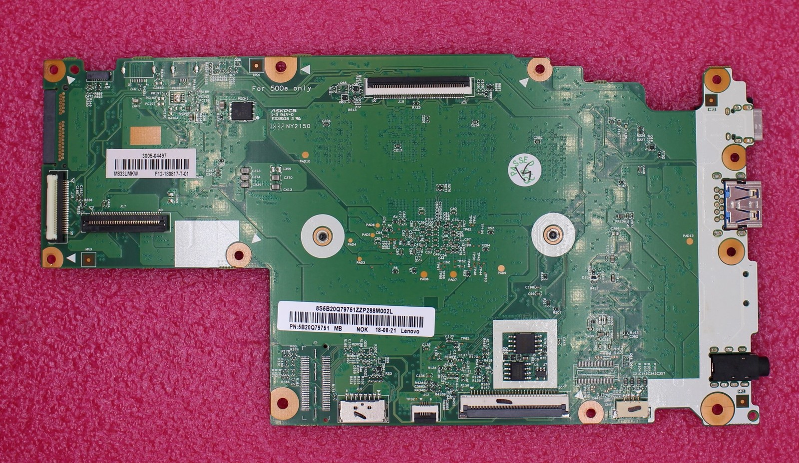 5B20Q79751 - Lenovo 500e Chromebook N3450 8GB 64GEMMC System Board