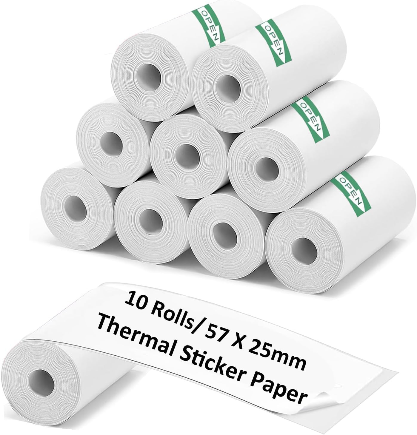 10 Rolls Mini Thermal Printer Paper, 57 X 25Mm Sticker Paper for Most Kids