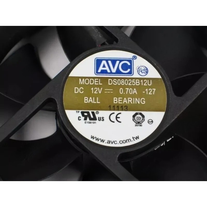 One AVC DS08025B12U 127 DC 12V 0.70A 80x80x25mm Server Cooling Fan Fast Shipping