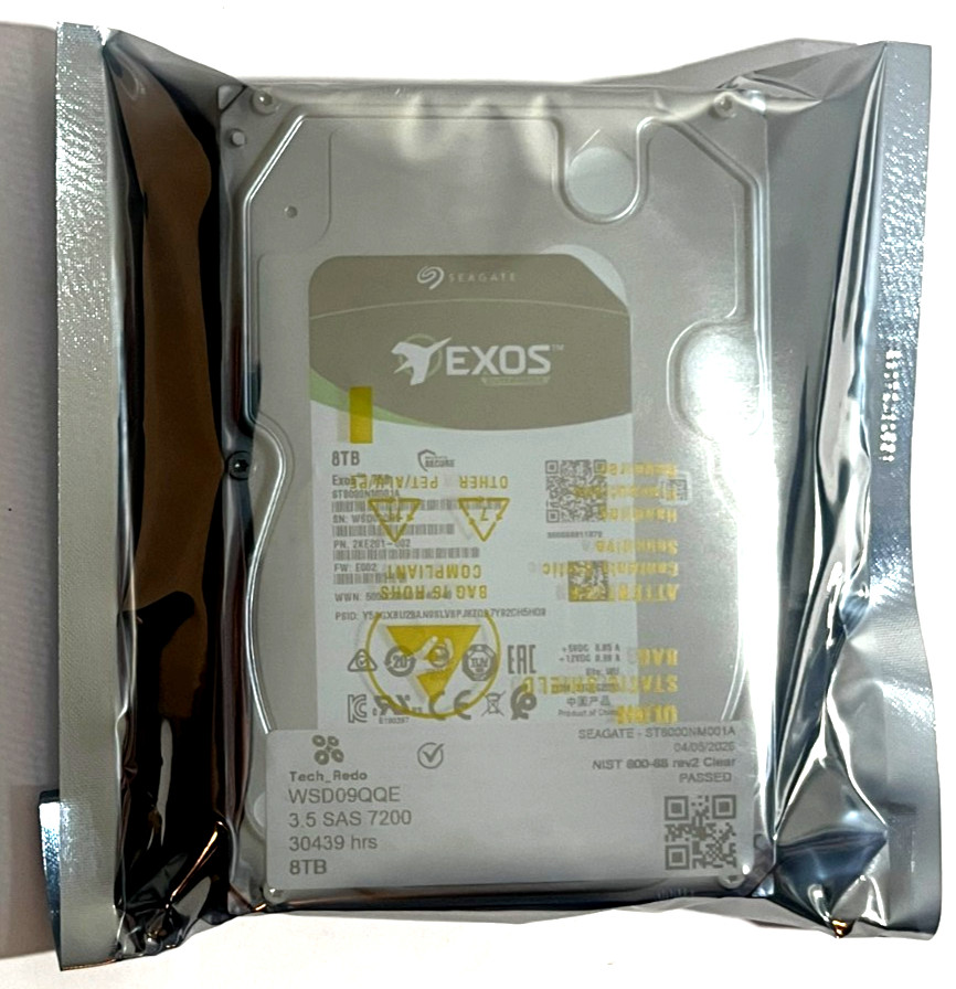 Seagate Exos 7E8 8TB 7.2K SAS 12Gb/s 256MB 3.5in Enterprise HDD ST8000NM001A