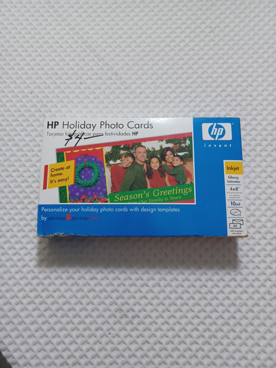 HP Holiday Photo Cards Q6597A Inkjet Glossy Printer 4x8'' 40 ct each Christmas