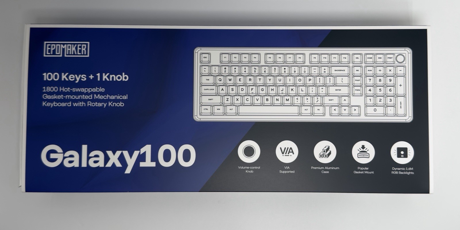 EPOMAKER Galaxy100 Mechanical Keyboard 100 Keys Rotary Knob Hot Swap VIA