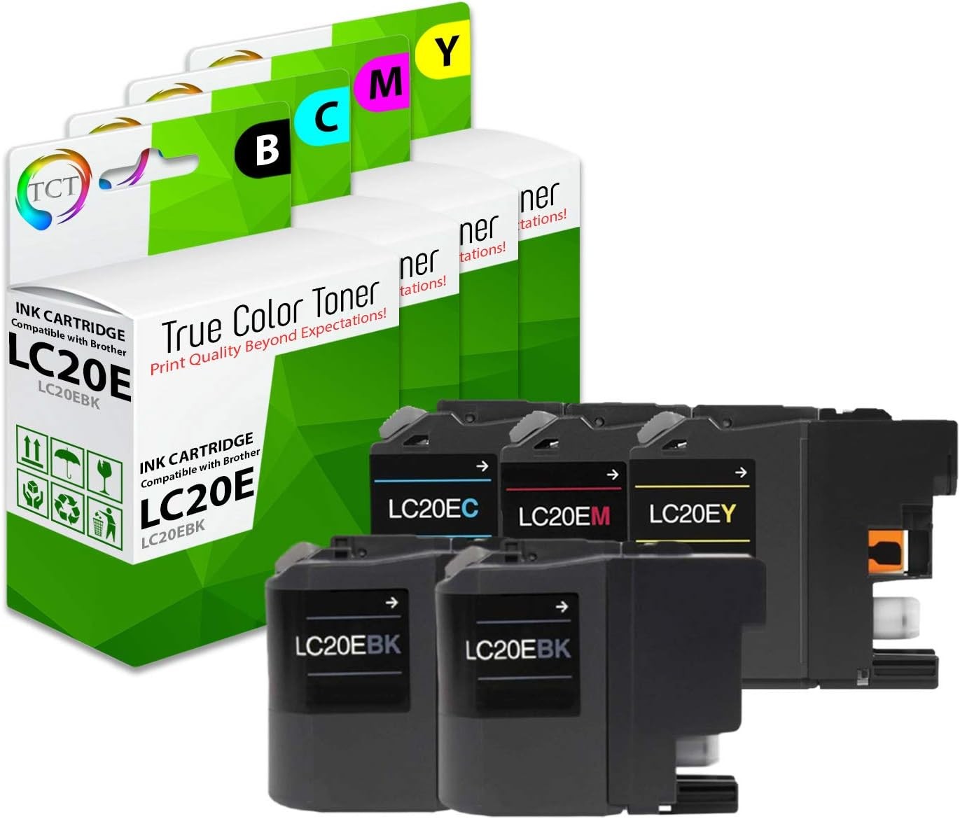 5Pk TCT LC20E LC20EBK LC20EC LC20EM LC20EY HY For Brother MFC-J5920DW Comp Ink