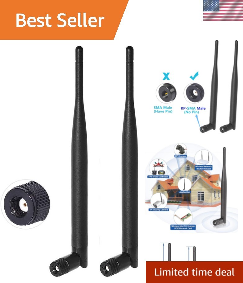 Enhance Your Wireless Network with Dual Band 6dBi WiFi Antenna 2-Pack, RP-SMA