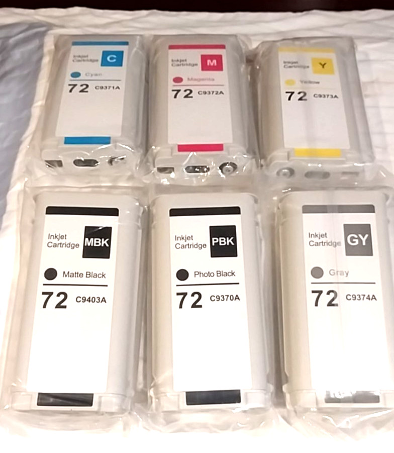 6PK 72 INK CARTRIDGES Replacement for HP 72 ink - NEW SEALED
