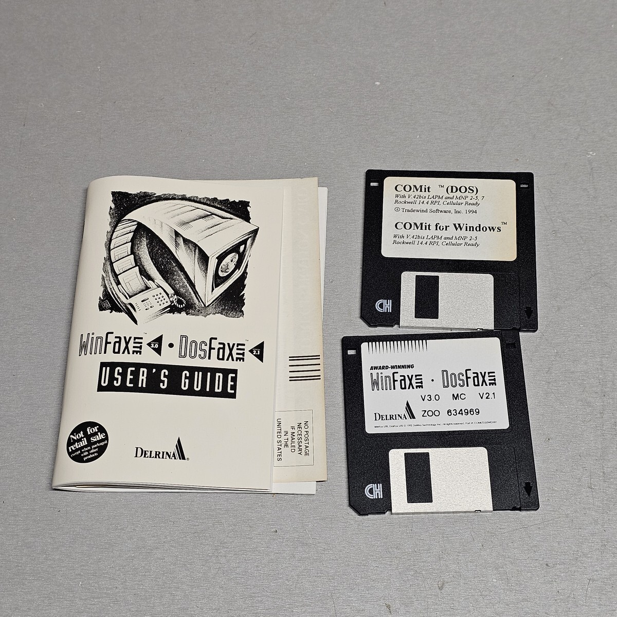 Delrina WinFax Lite & DosFax Lite V3.0 / V2.1 + Manual