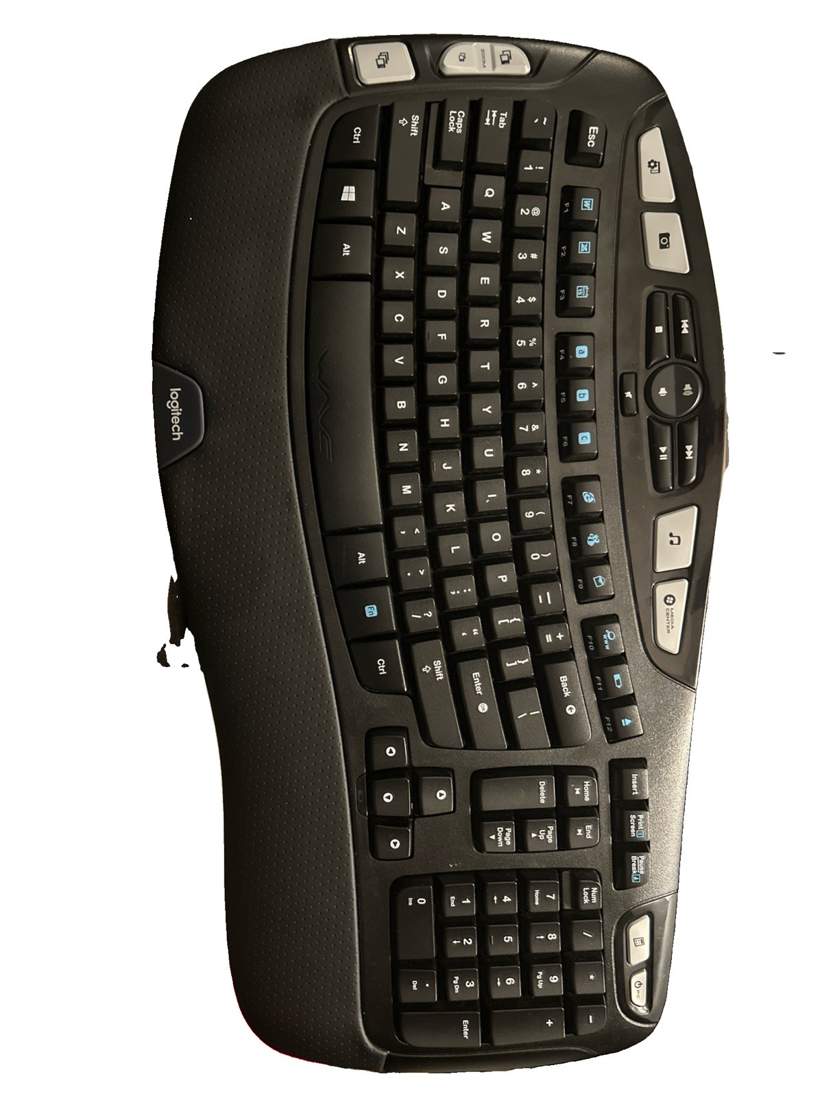 Logitech K350 Wireless Comfort Wave Ergonomic Keyboard NO USB Dongle