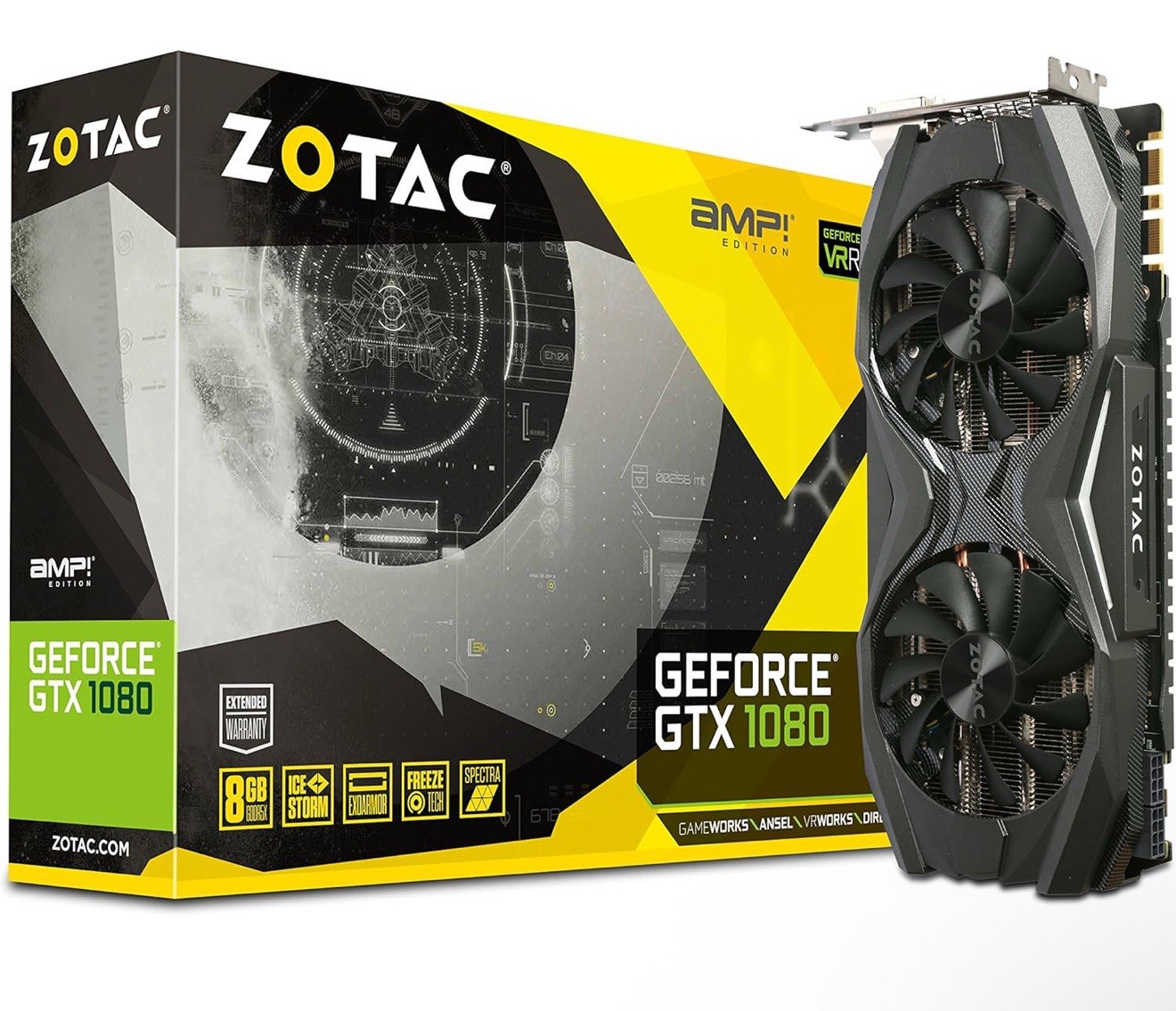 ZOTAC GeForce GTX 1080 Amp Edition 8GB GDDR5X Graphic Card (ZTP10800C10P)
