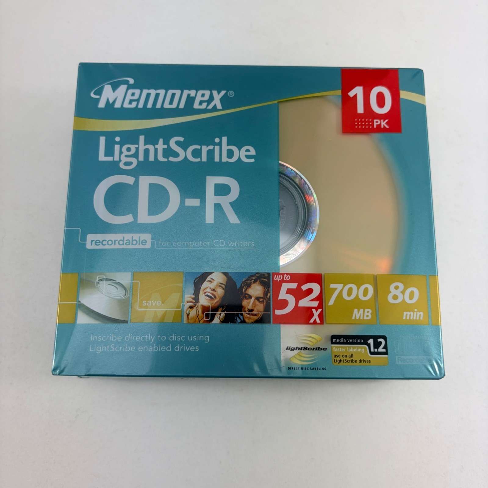 NEW Memorex LightScribe CD-R 52x 700mb 80 Minute Recordable Compact Disc 10-Pack