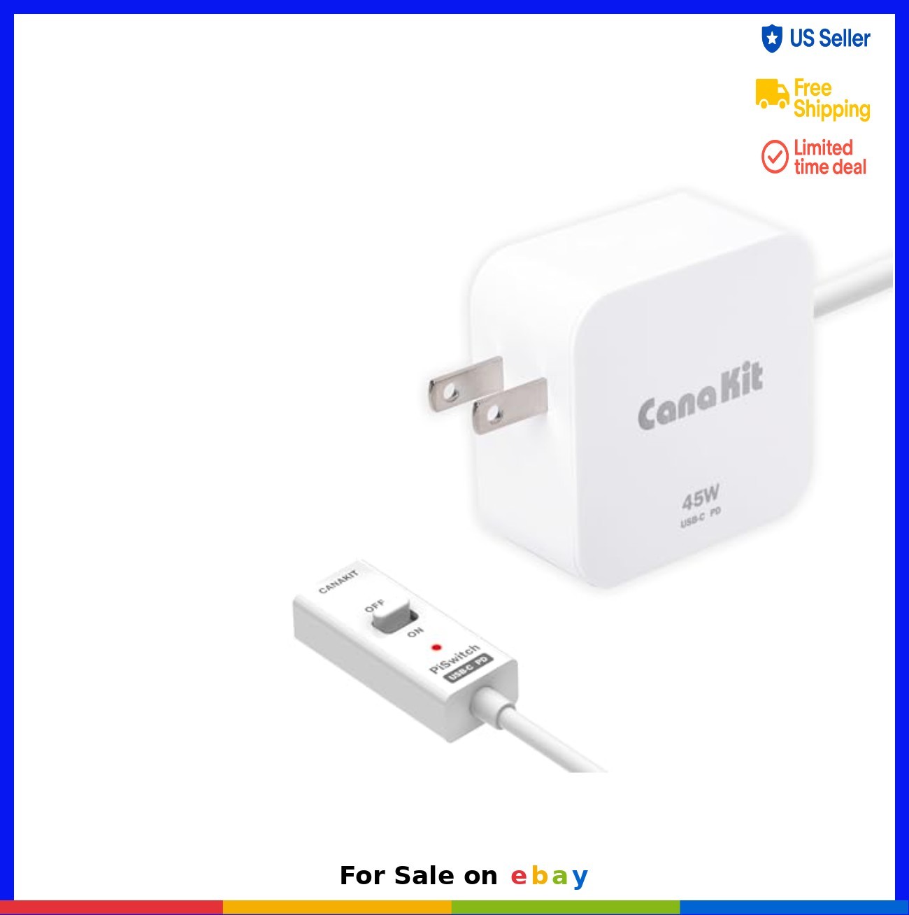 USBC Power Supply 45W 5A 240V PD Adapter with On Off Switch Charging Indicator