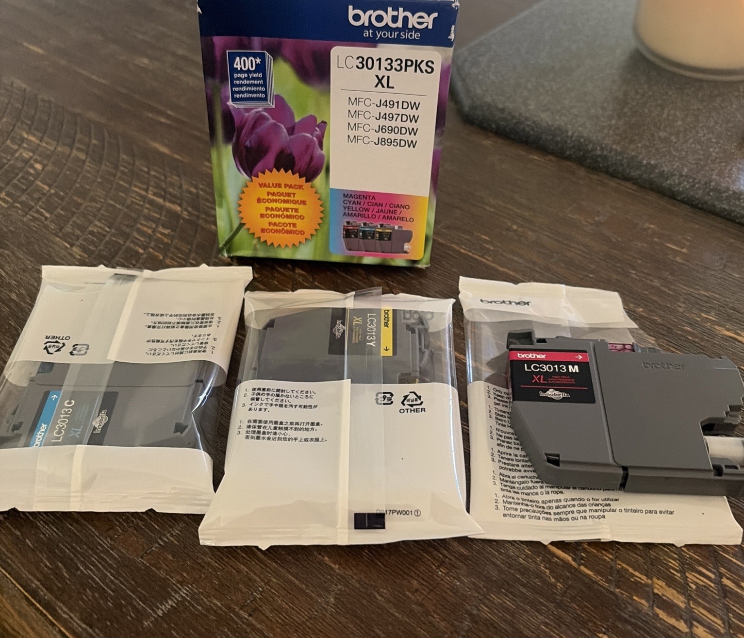 Brother LC30133PKS XL Color Ink 3 Pack Cyan Magenta Yellow OEM Open Box