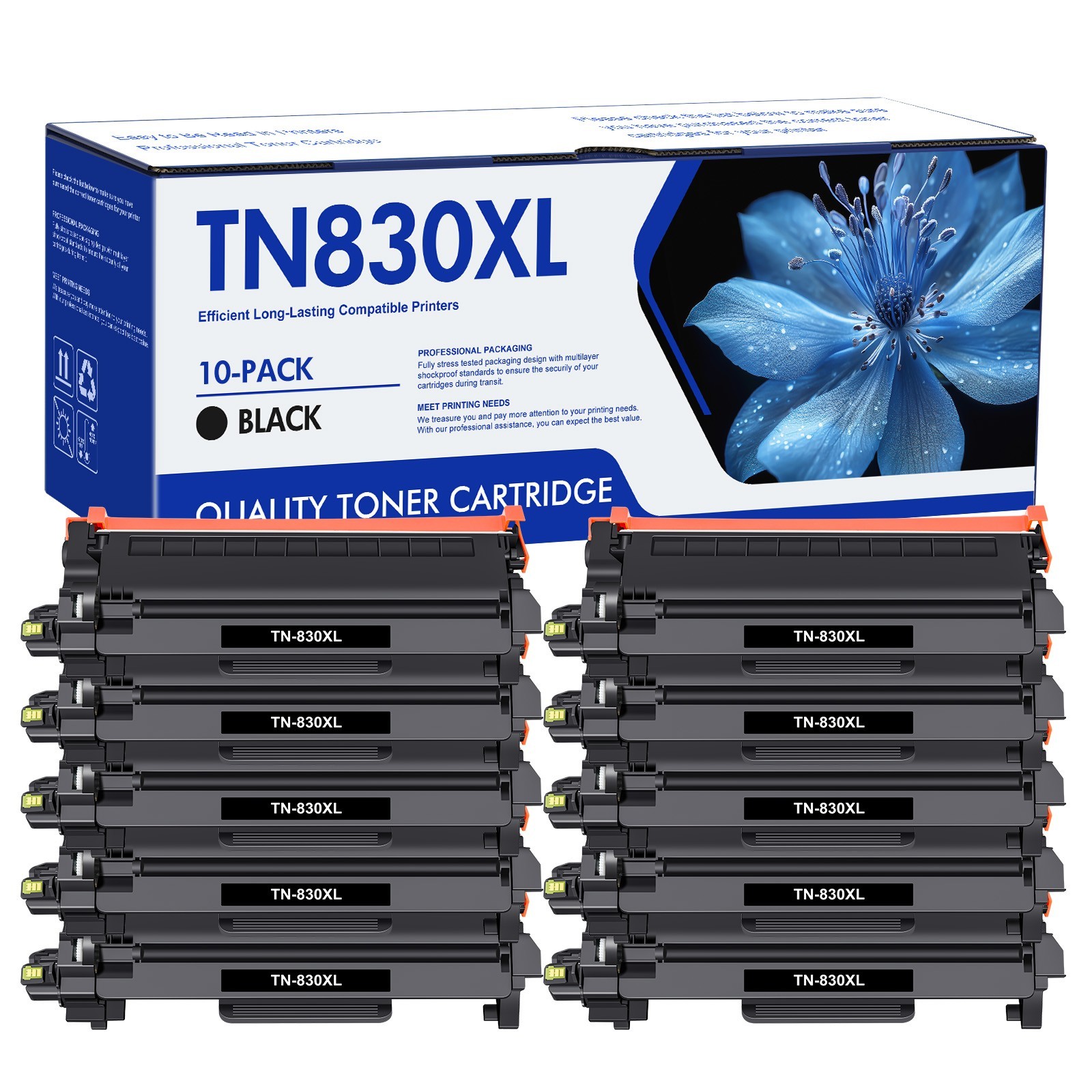 10 PK TN830XL Compatible High Yield Toner Cartridges For Brother MFC-L2820DWXL