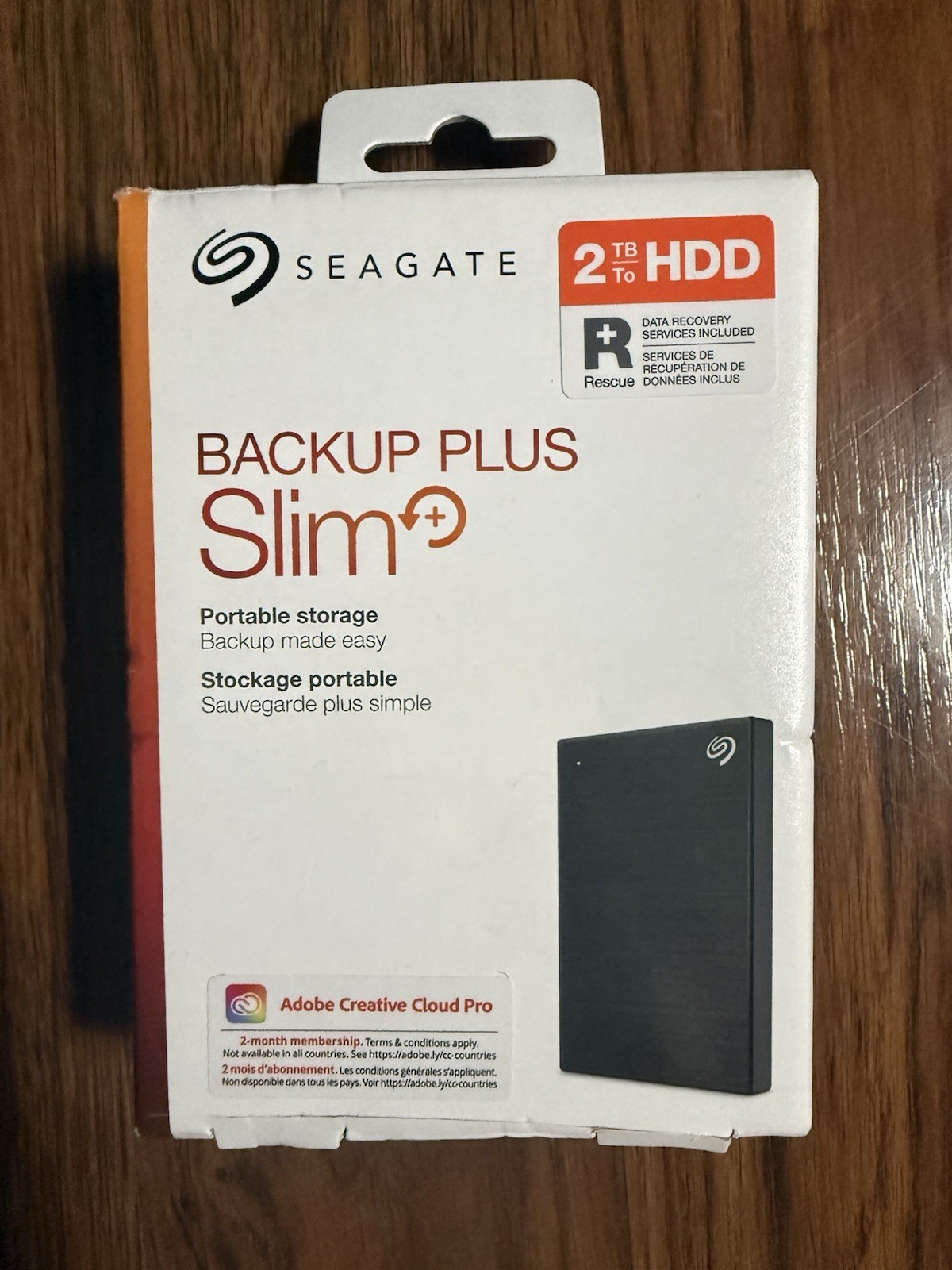 Seagate STHN2000400 Backup Plus Slim USB 3.0 2TB External Hard Drive - Black