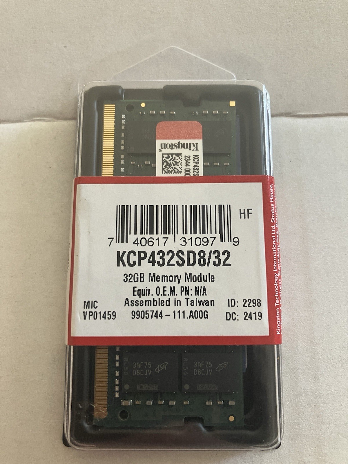 NEW Kingston 32GB DDR4 3200MHz PC4-25600 SODIMM Laptop Memory RAM KCP432SD8/32