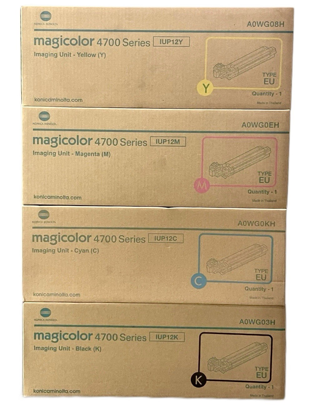 4 X Original Drum Konica Minolta Magicolor 4750 / IUP12K IUP12C IUP12M IUP12Y