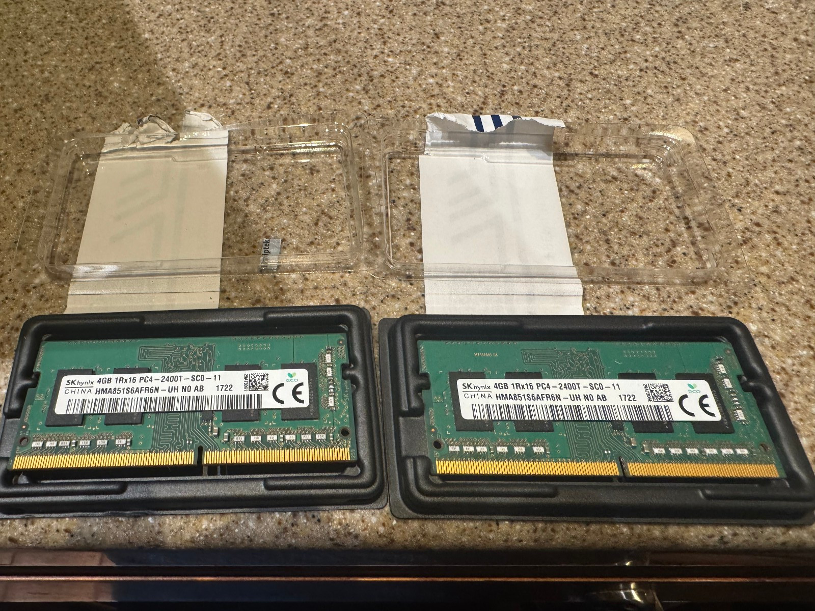 PAIT OF SK Hynix 4GB 1Rx16 PC4-2400T-SC0-11 DDR4 SODIMM SDRAM RAM