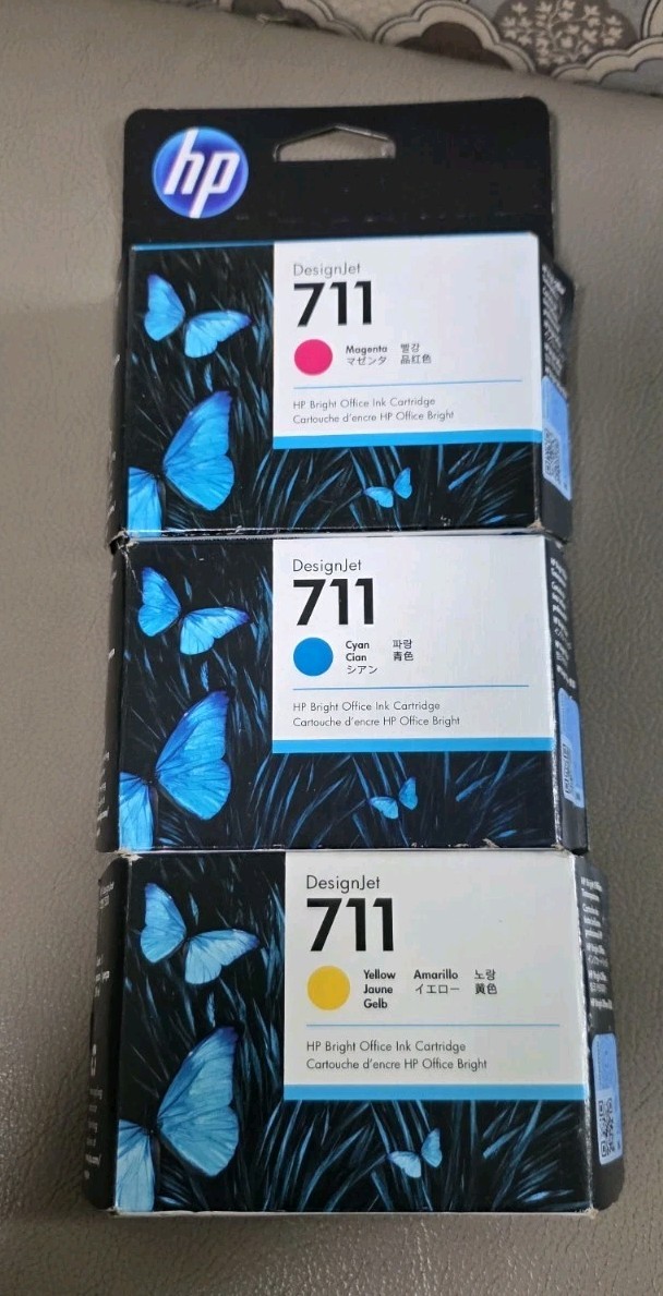 Sealed OEM HP 711 Ink Cartridge Set OF 3 Colors 29-ML Cyan Magenta Yellow /2024