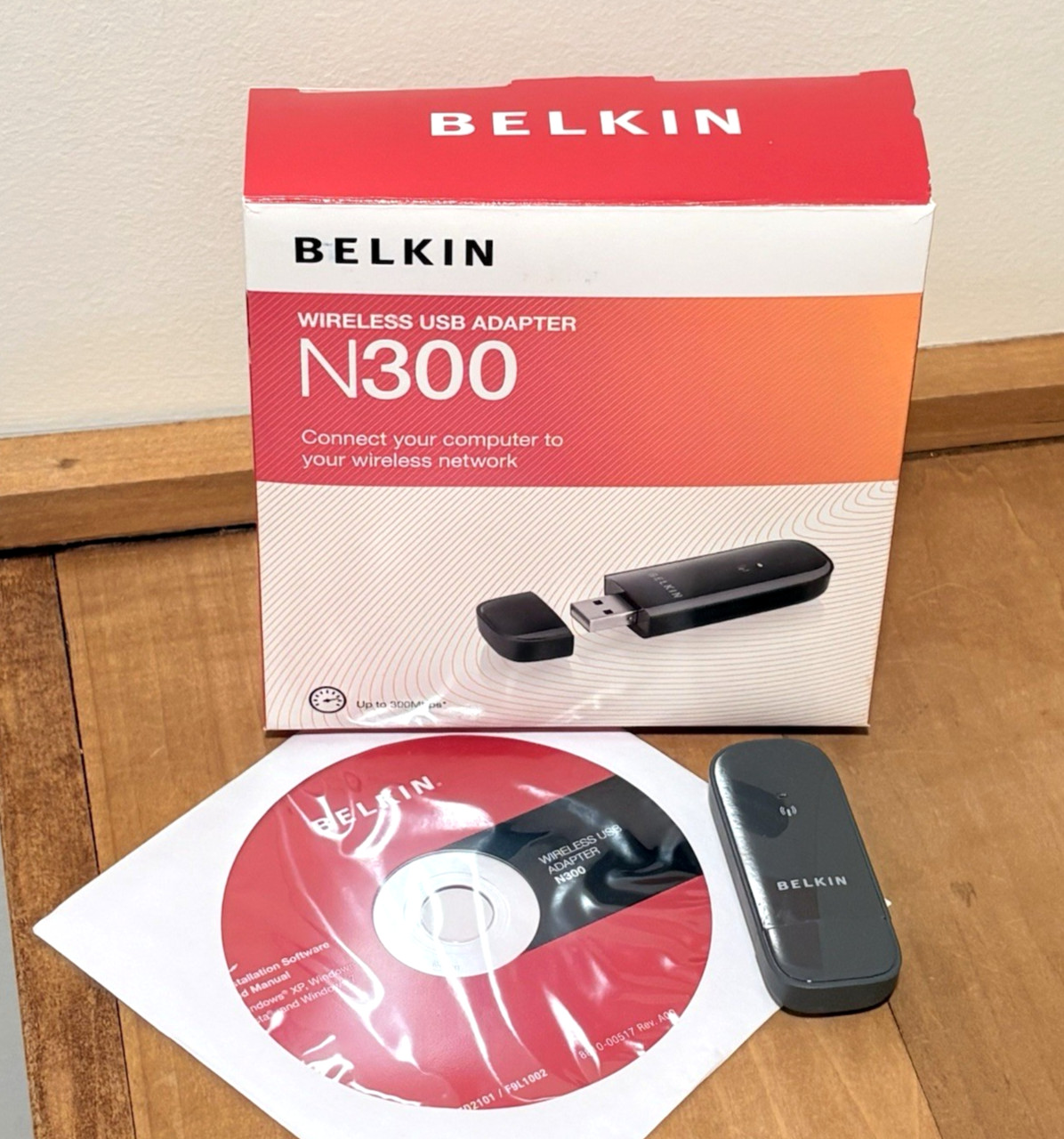 Belkin N300 High Performance Wireless Wi-Fi USB Adapter Complete