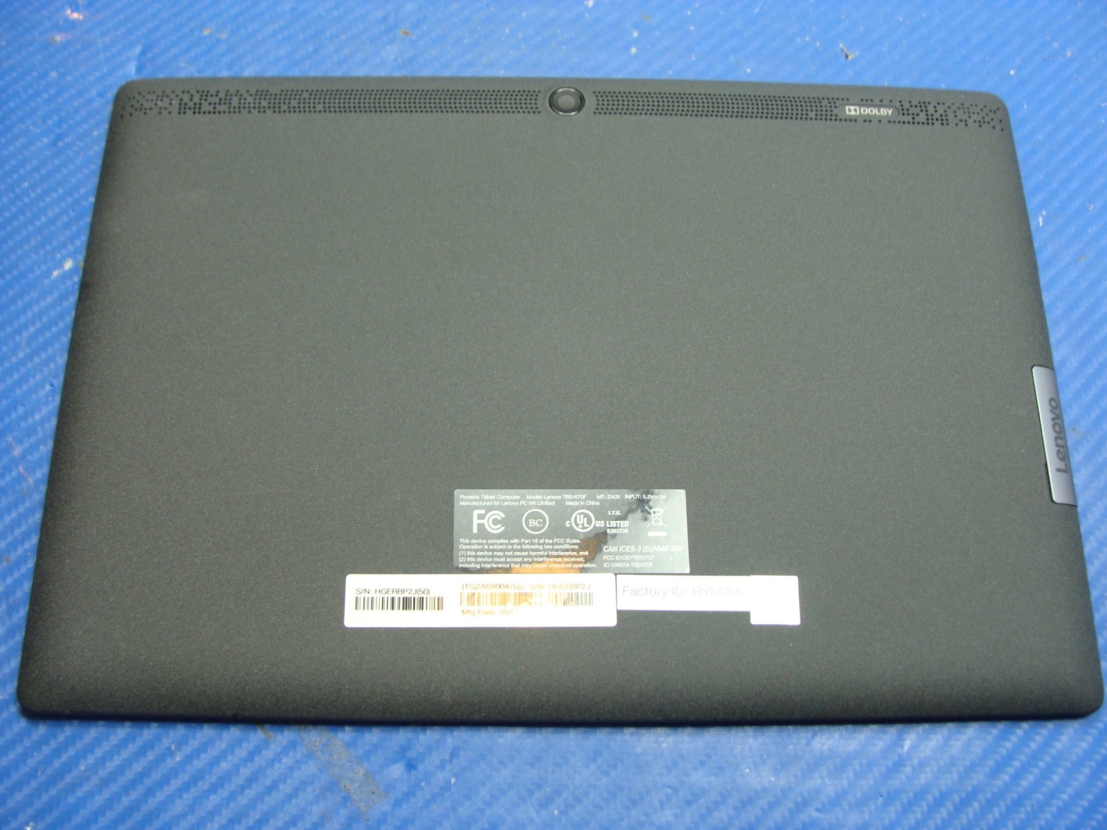 Lenovo Yoga Tab 3 TB3-X70F 10.1" Genuine Tablet Back Cover