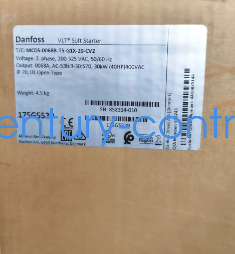 1PC Danfoss 30KW soft starter MCD5-0068B-T5-G1X-20-CV2 brand new FedEx or DHL