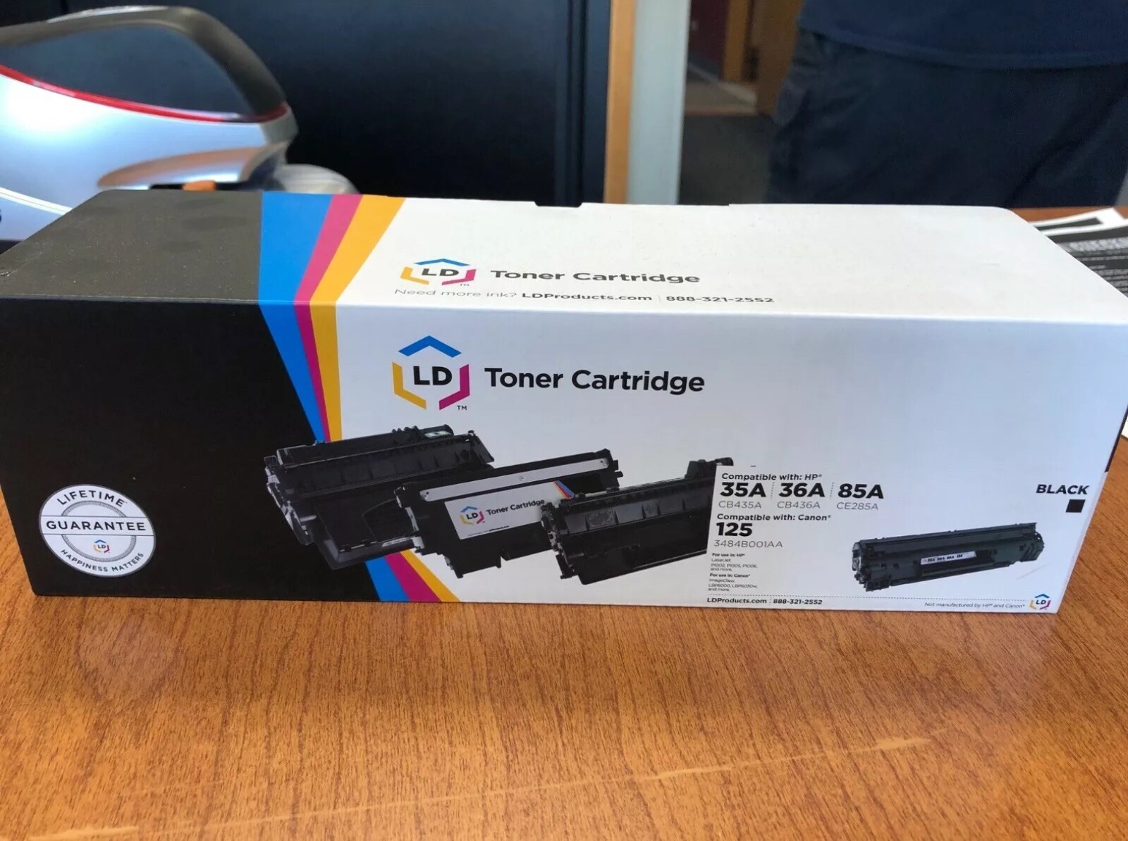 New LD Laser Toner Cartridge (Black) Compatible with Canon 125 or HP 35A 36A 85A