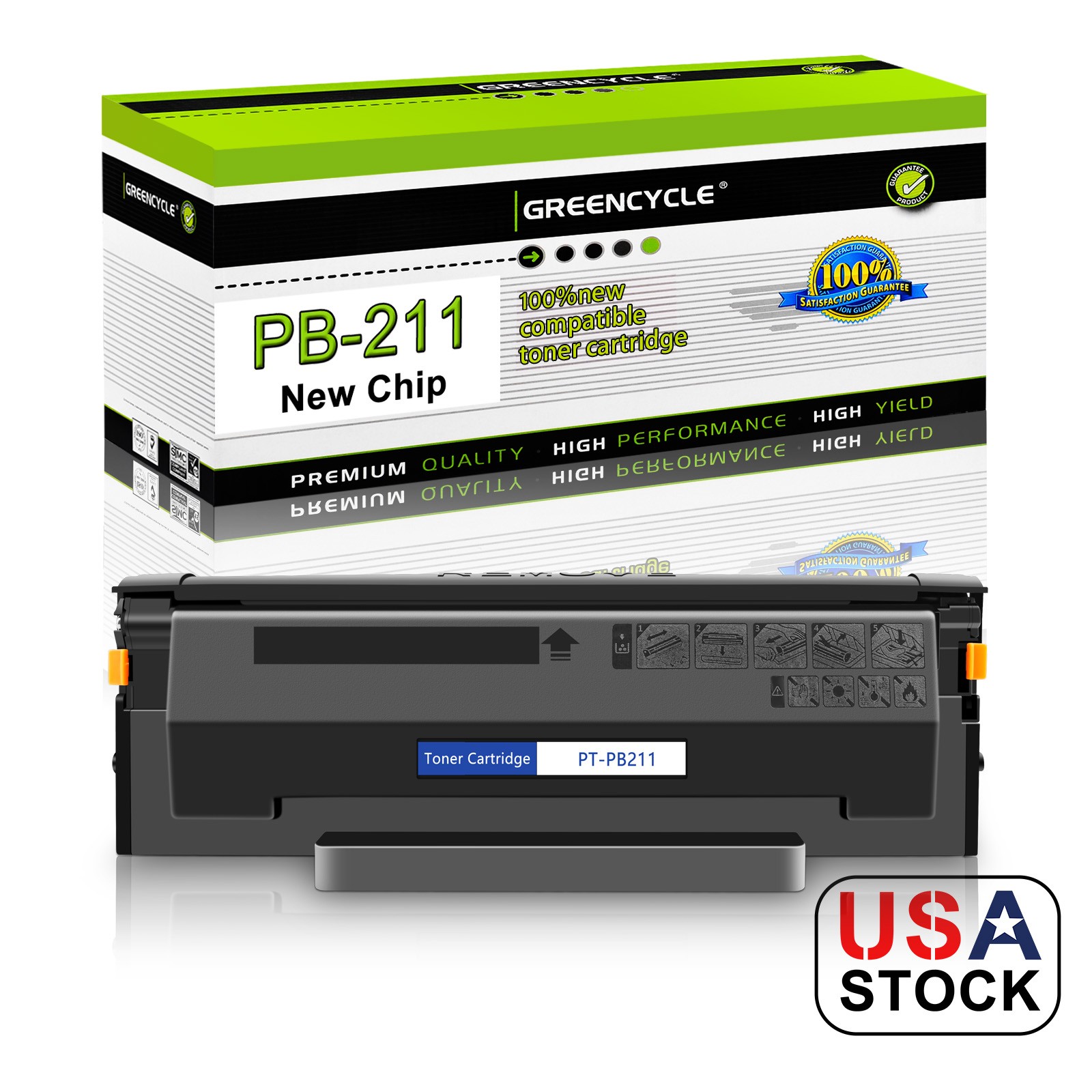 GREENCYCLE 1-4PK PB-211 Toner Cartridge Fit for Pantum P2500 M6600N P2207 P2502W