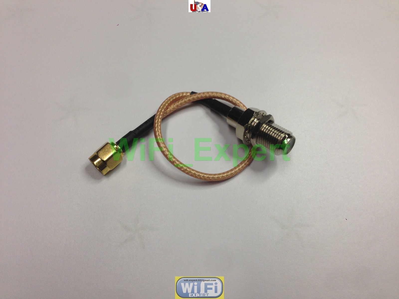 1x F TYPE Female - SMA Male STRAIGHT RG316 Pigtail 4 6 8 10 12 14 16 20 INCH USA