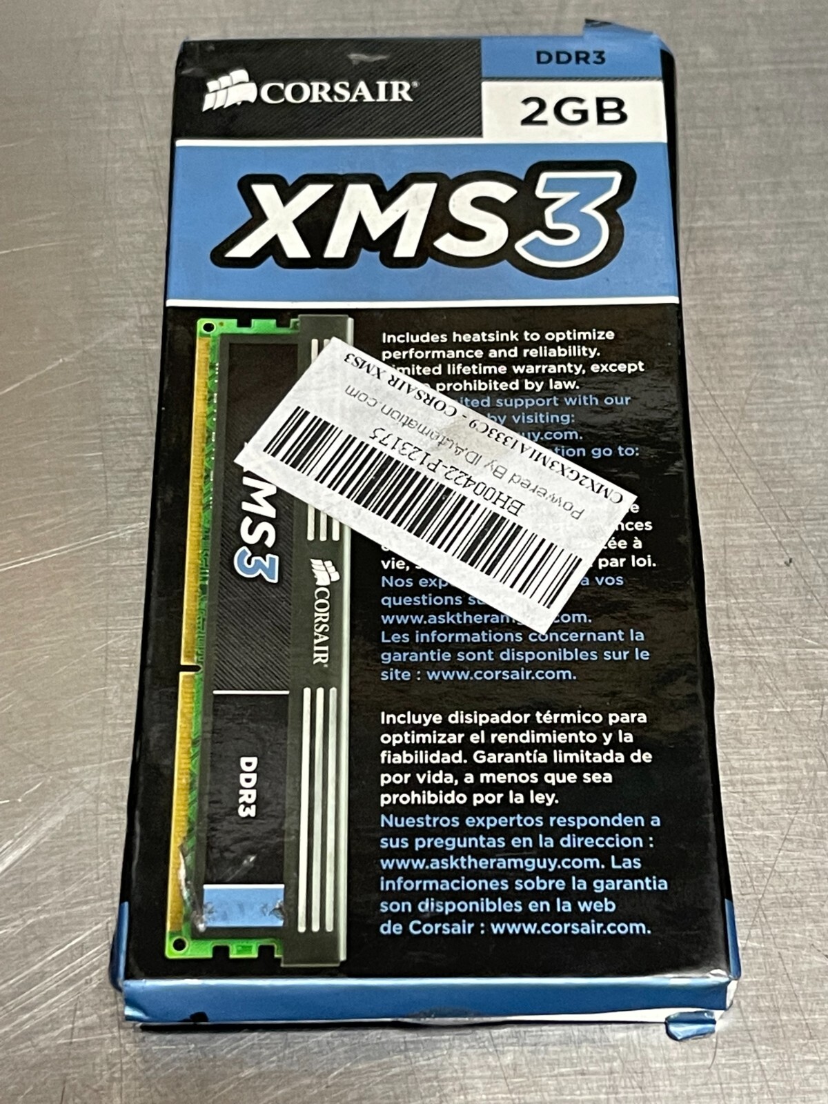 Corsair XMS3 2GB (1x2GB) RAM PC3-10600 DDR3-1333MHz SDRAM CMX2GX3M1A1333C9