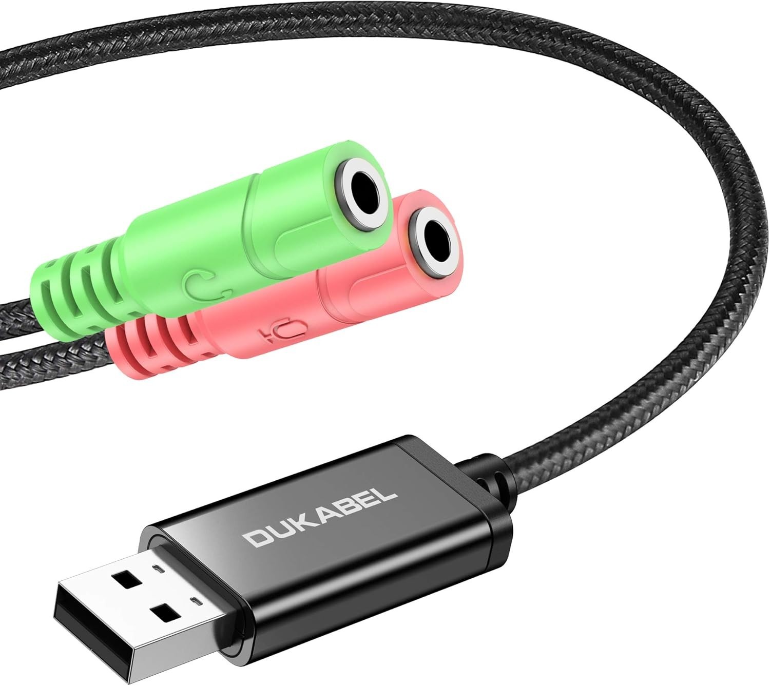 USB to 3.5mm Jack TRS AUX Adapter for Built-in USB Sound Card with Separate P...