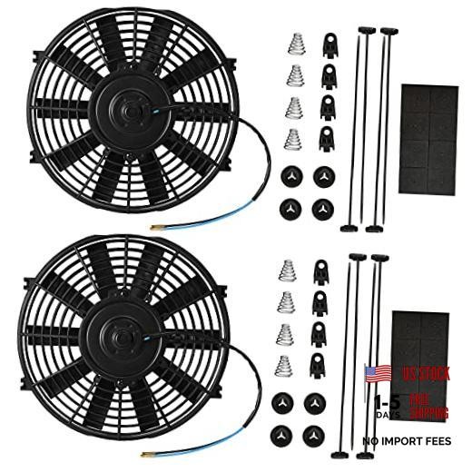 10 Inch Electric Radiator Cooling Fan Puller 1V Straight - 2 Pcs X10 Inch 2