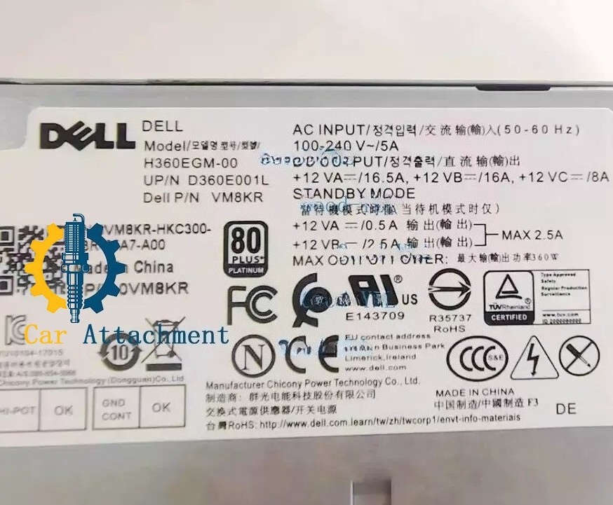 360W Power Supply L360EGM-00 H360EGM-00 for Dell 3050 7050 3660 3667 3669 3668