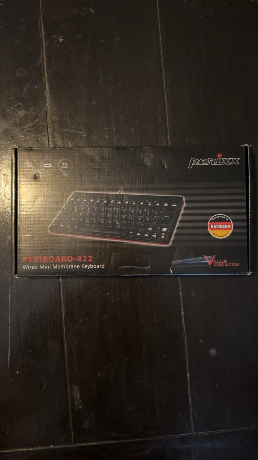 Perixx PERIBOARD-422 Mini Keyboard USB-C, Wired, Black, US English Layout