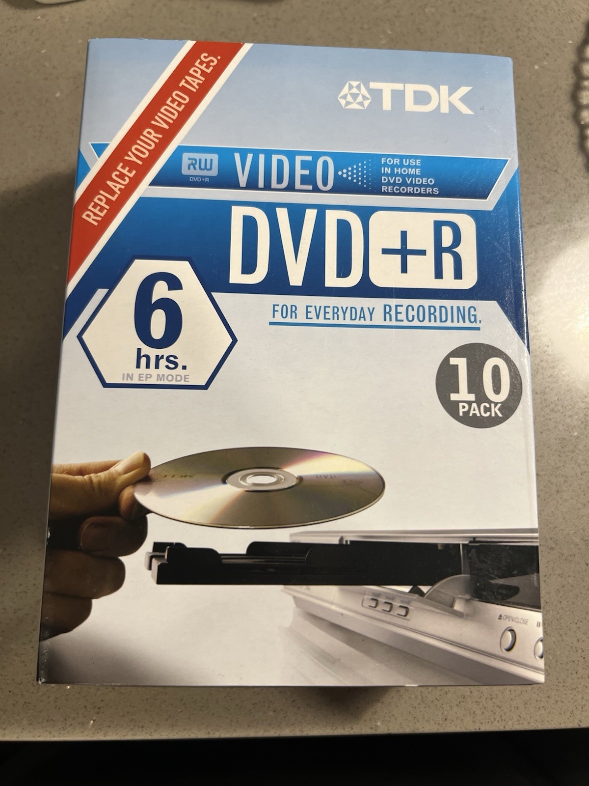 Vintage TDK DVD+R Blank Video Discs 4.7GB Slim Cases 10 Pack Lot Open Box