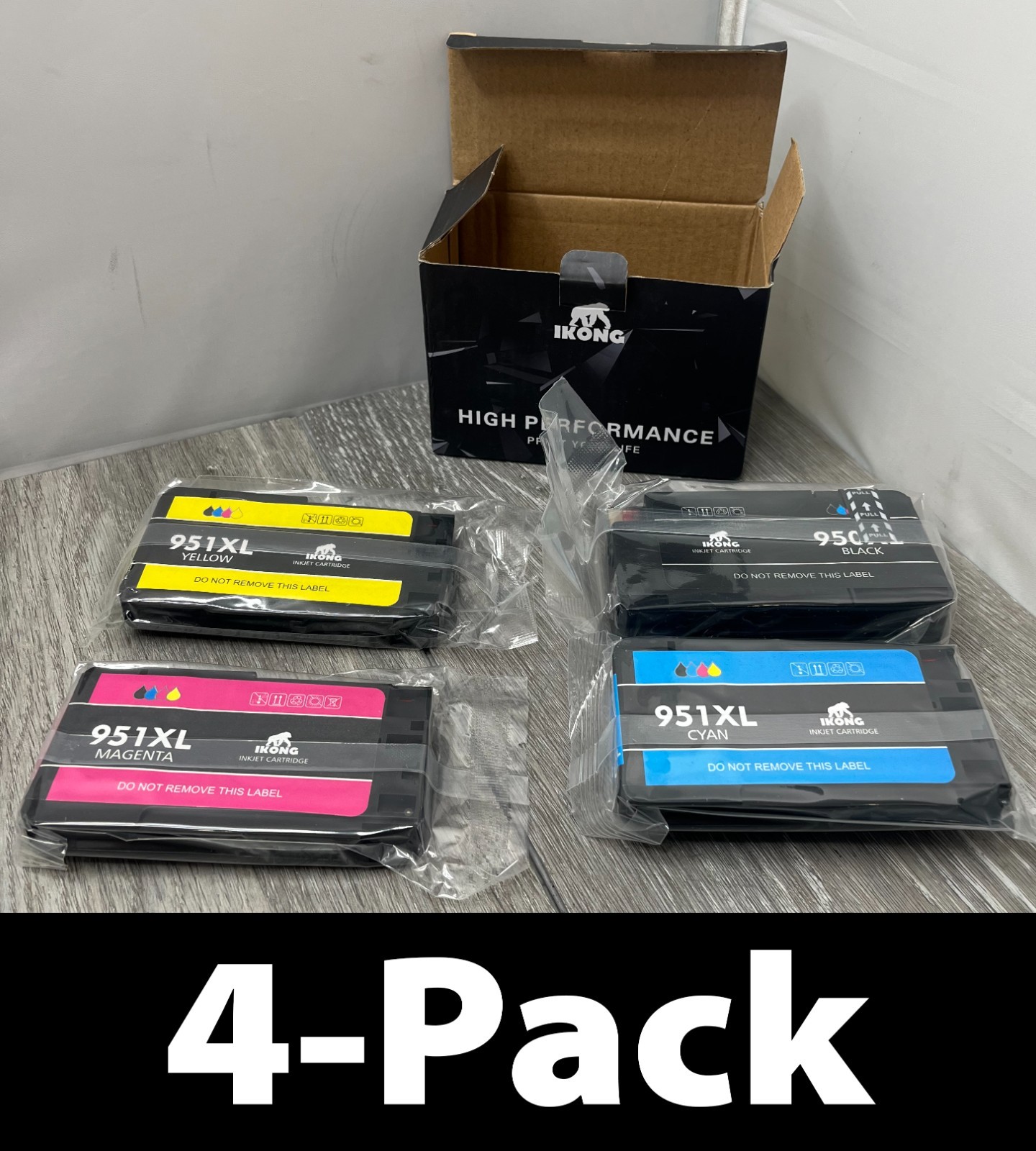 4-Pack IKONG 950XL / 951XL Ink For Select HP OfficeJet Pro Exp 2/21